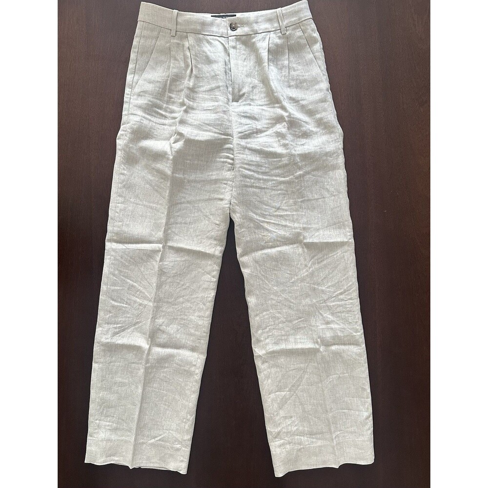 Banana Republic 100% Linen Wide Leg Pants Women's 6 Beige